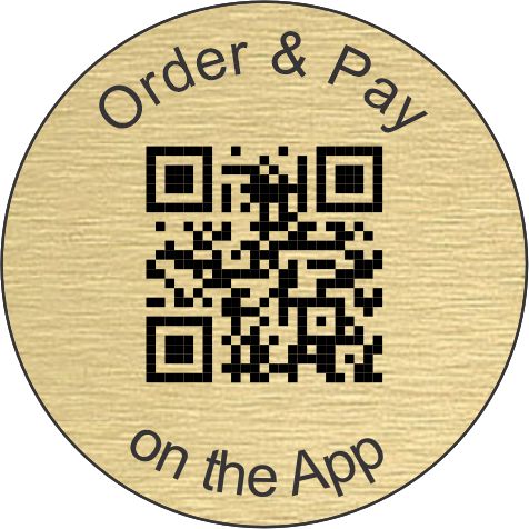 Brass Effect Self Adhesive Table Disc with QR Code 40mm